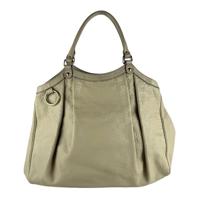 グッチ GUCCI ハンドバッグ スーキー レザー ライトベージュ レディース 211943【中古】 z10458
