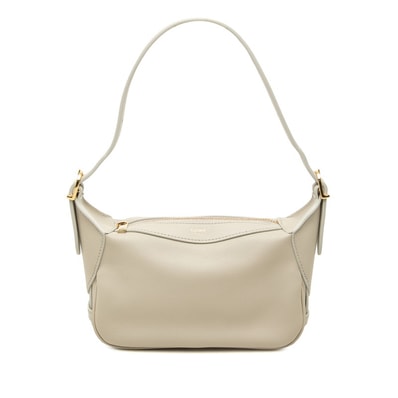 セリーヌ ミニ ロミー ワンショルダーバッグ ハンドバッグ アイボリー グレー系 レザー レディース CELINE 中古