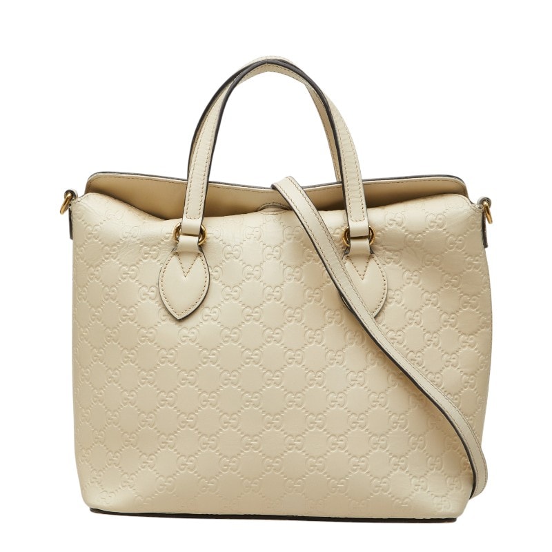 グッチ グッチシマ ハンドバッグ ショルダーバッグ 2WAY 428226 ホワイト レザー レディース GUCCI 【中古】