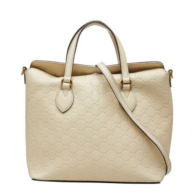 グッチ グッチシマ ハンドバッグ ショルダーバッグ 2WAY 428226 ホワイト レザー レディース GUCCI 【中古】