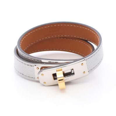 エルメス HERMES ケリーブレスレット ドゥブルトゥール ブレスレット アクセサリー レザー GP(ゴールドメッキ) ゴールド K刻印(2025年製造) レディース シルバー系 / ゴールド系 【中古】