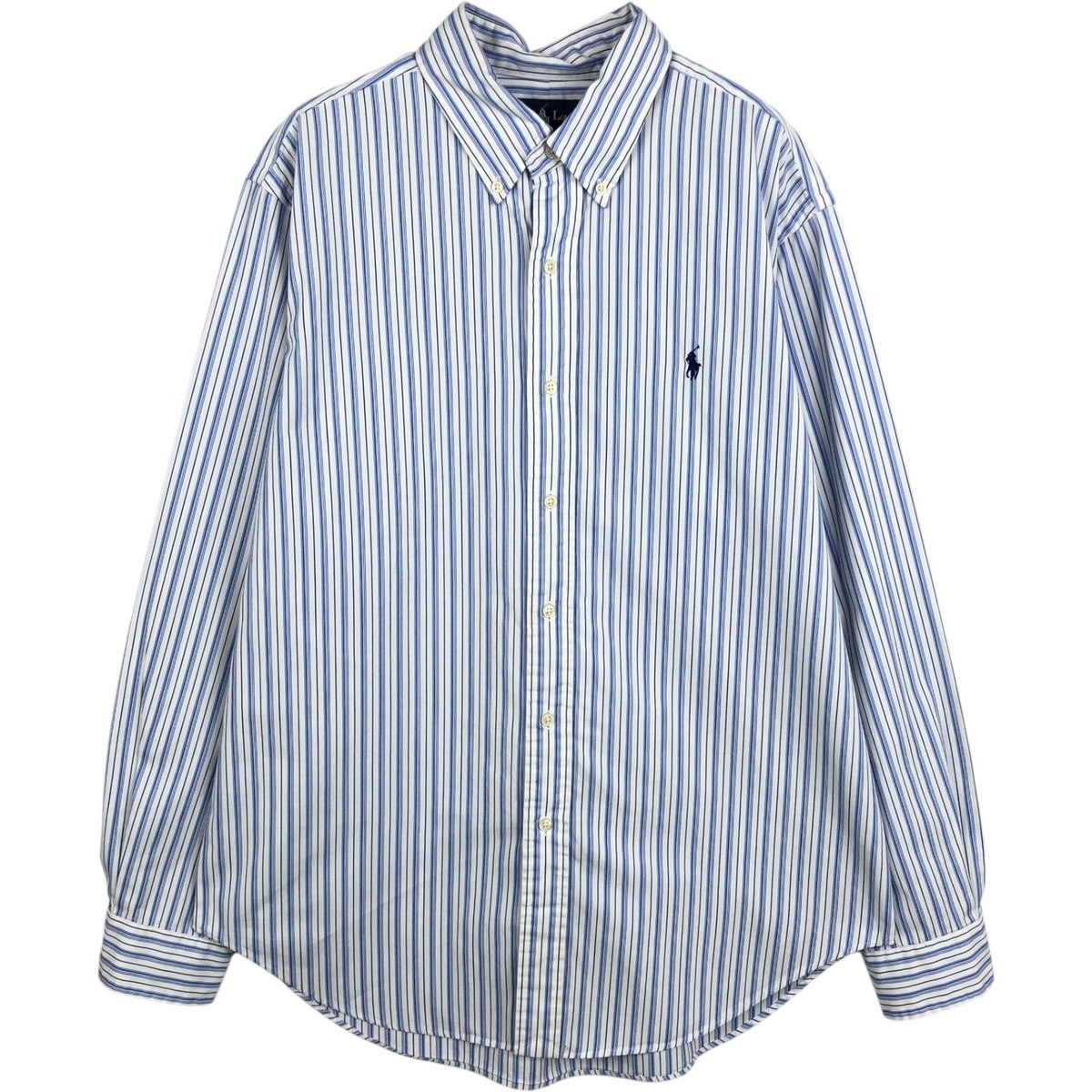 古着 ラルフローレン Ralph Lauren CLASSIC FIT クラシックフィット 長袖 ボタンダウンストライプシャツ メンズL相当/eaa650105