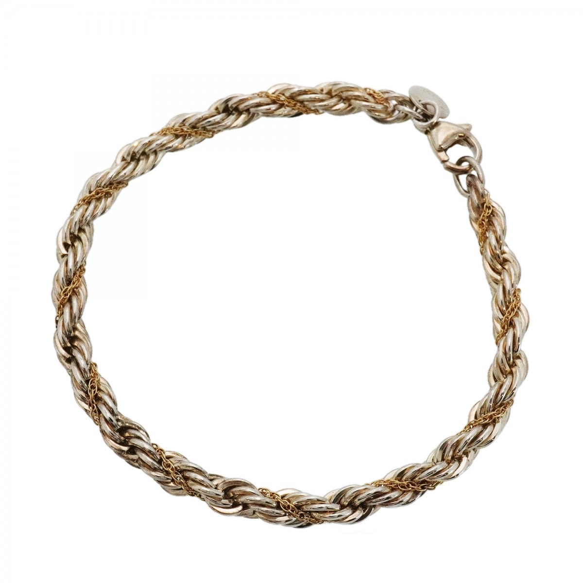 【6jcb1000-k】ティファニー ブレスレット ツイスト K18YG イエローゴールド シルバー925【中古】レディース