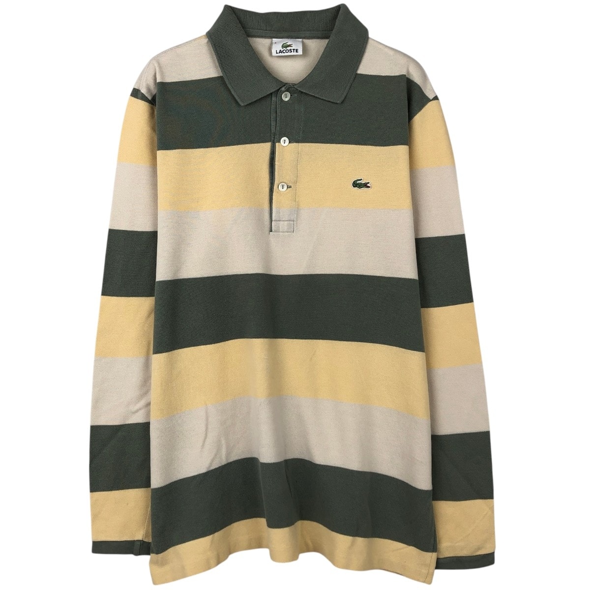 古着 ラコステ LACOSTE 長袖 ボーダー ポロシャツ 4 メンズM相当/eaa667197