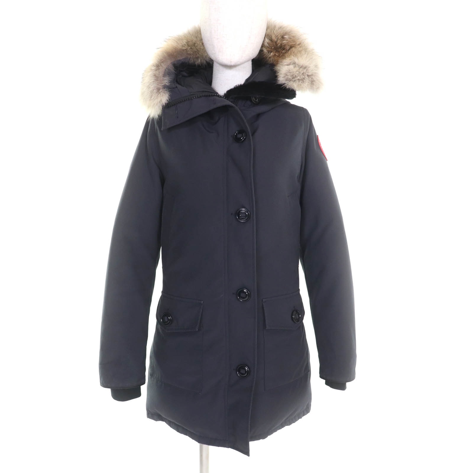 美品 カナダグース
 ダウンコート ブロンテ パーカ ヘリテージ ネイビー レディース S 2603JL