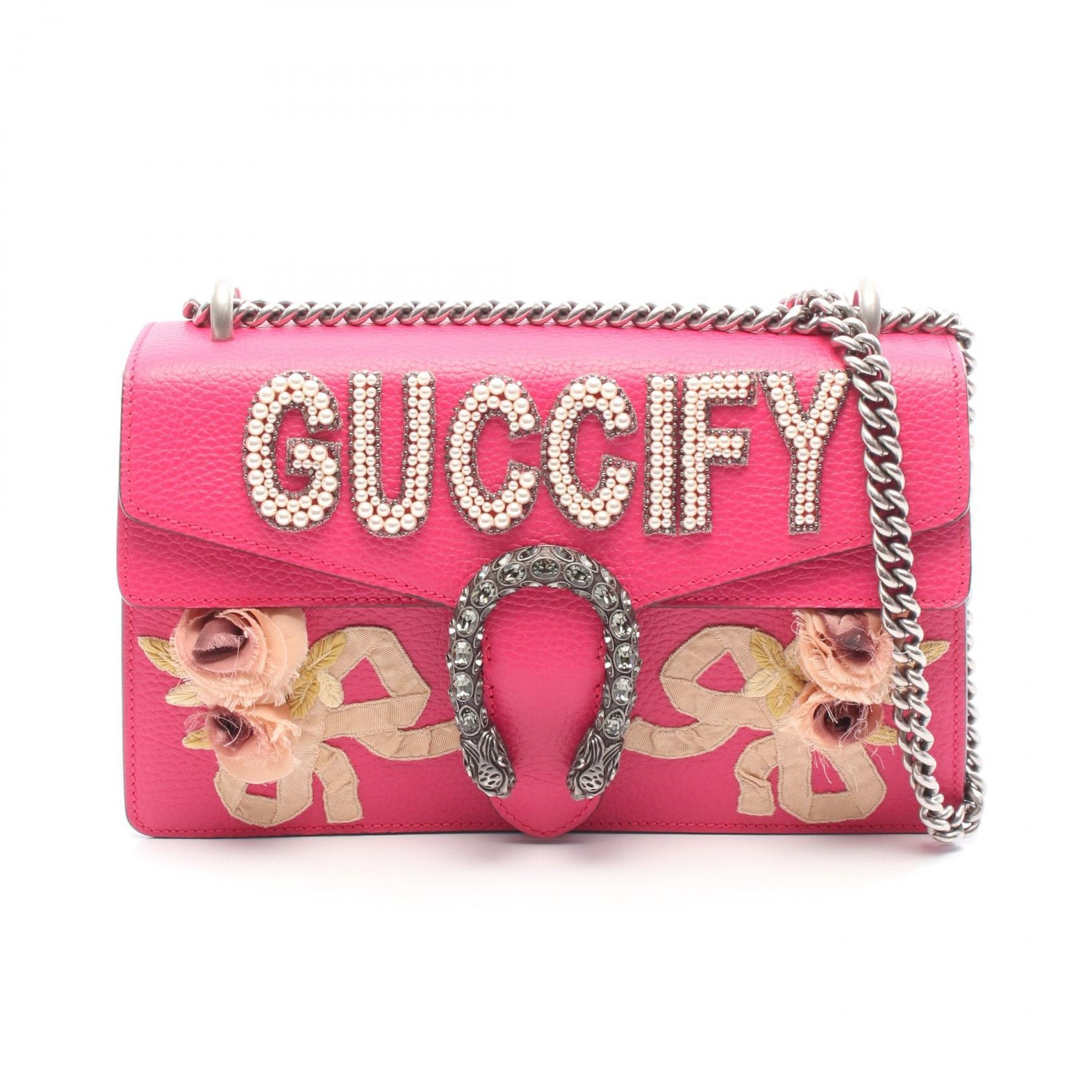 グッチ GUCCI ディオニュソス ショルダーバッグ バッグ レザー レディース ピンク系 400249 【中古】