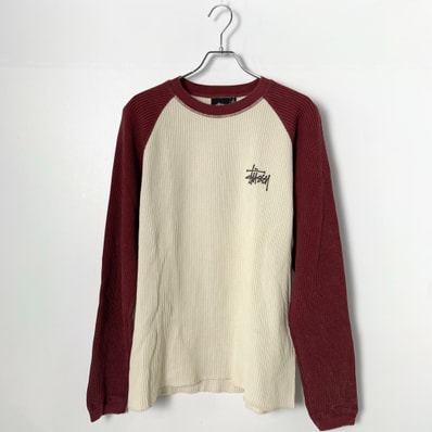 "BASIC STÜSSY THERMAL 2 TONE White×Burgundy"