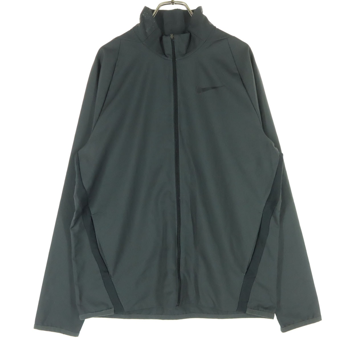 NIKE ナイキ ワンポイントロゴ 長袖 ジップジャケット L ダークグレー系