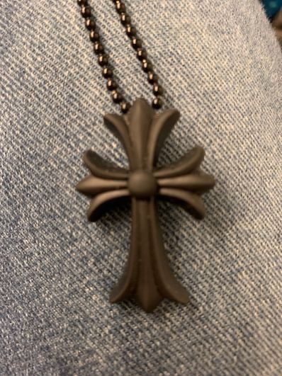 Chrome Hearts Rubber Small CH Cross Silicon Necklace "Black"