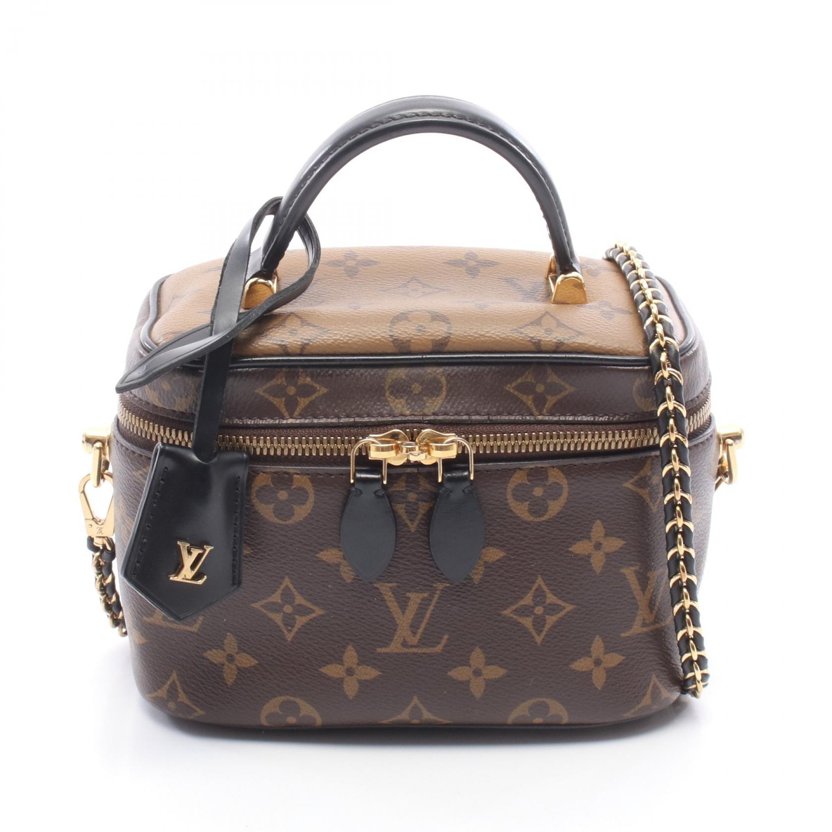 ルイ・ヴィトン LOUIS VUITTON ヴァニティ NV PM 2WAY ハンドバッグ バッグ PVCコーティングキャンバス レザー モノグラム・リバース レディース ブラウン系 / ブラック系 M45165 【中古】