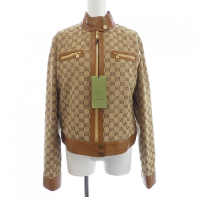 グッチ GUCCI レザー トリム GGキャンバス 681034 Z8AV6 ジャケット