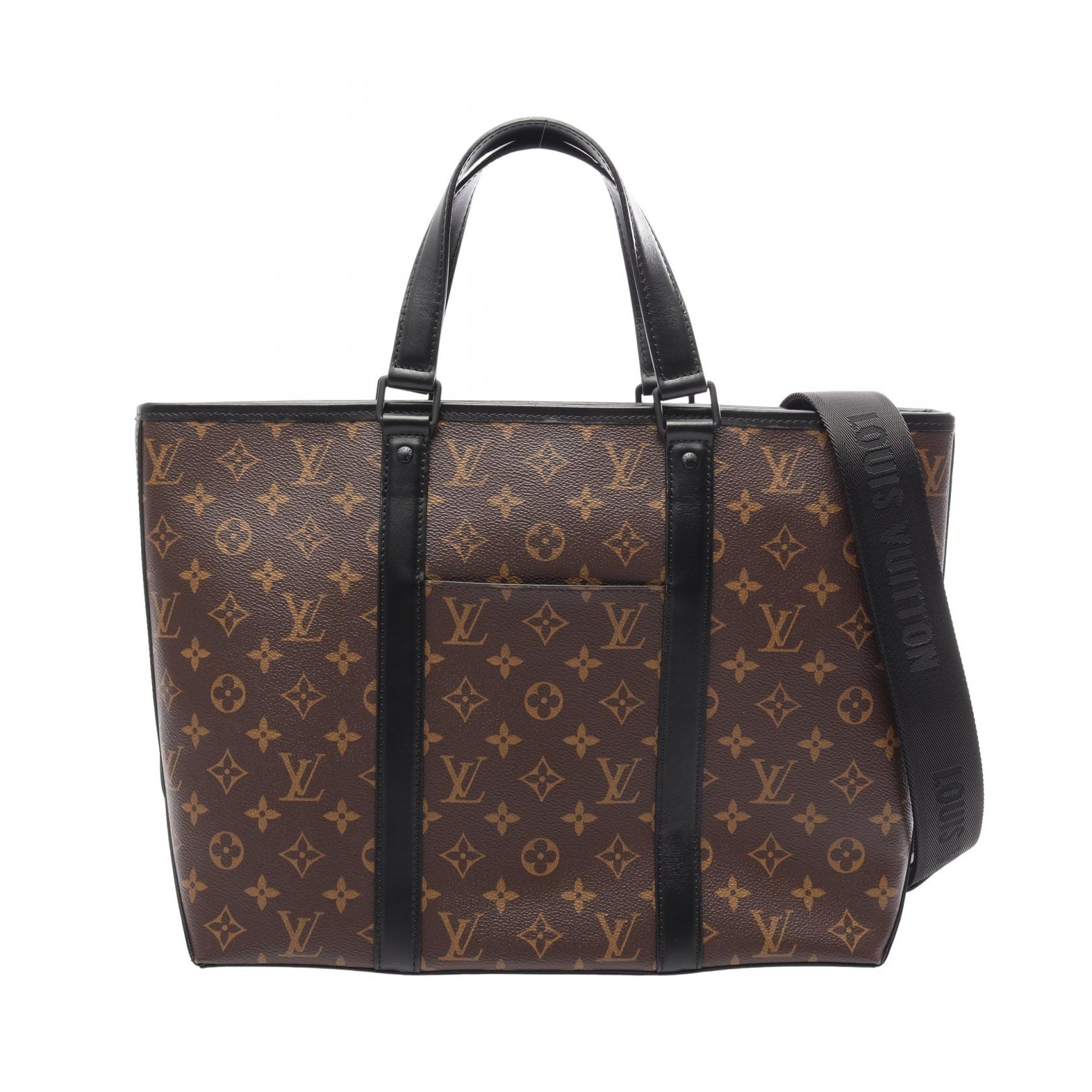 ルイ・ヴィトン LOUIS VUITTON ウィークエンドトート PM モノグラムマカサー 2WAY トートバッグ バッグ PVCコーティングキャンバス レザー メンズ レディース ブラウン系 / ブラック系 M45734 【中古】