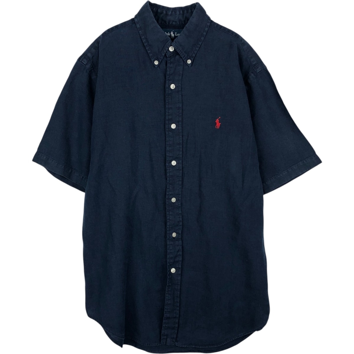 古着 ラルフローレン Ralph Lauren CLASSIC FIT 半袖 リネン ボタンダウンシャツ メンズM相当/eaa495250