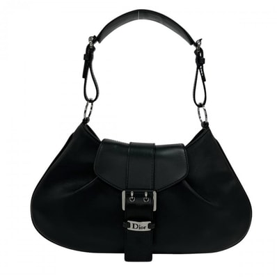 PRADA プラダ ショルダーバッグ ストリートシック ワンショルダー 肩掛け レザー ブラック 黒 シルバー金具 レディース【中古品】