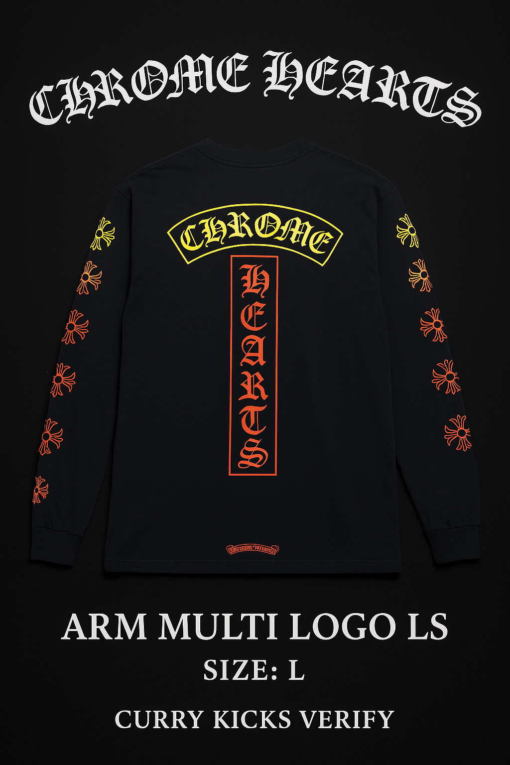 Chrome Hearts Gradient Logo L/S T-Shirt "Black"