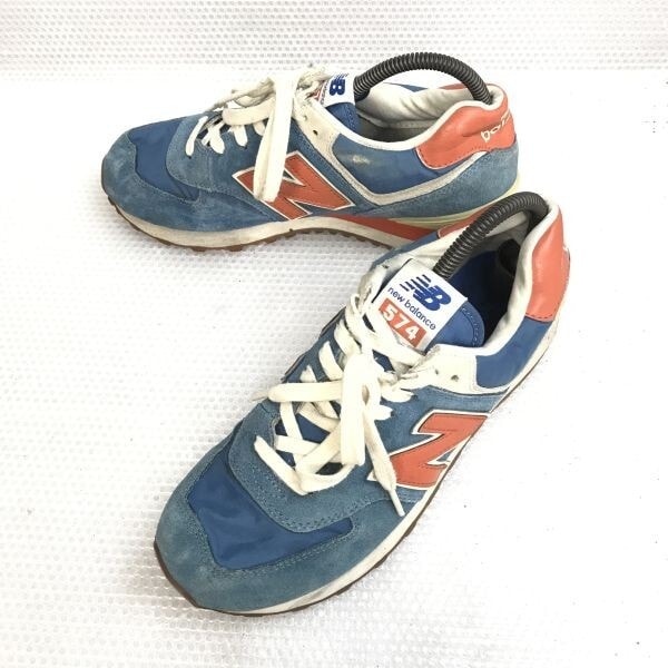 new balance/ニューバランス★574/ローカットスニーカー【26.0/blue/青】スエード/sneakers/Shoes/trainers◆TC-068