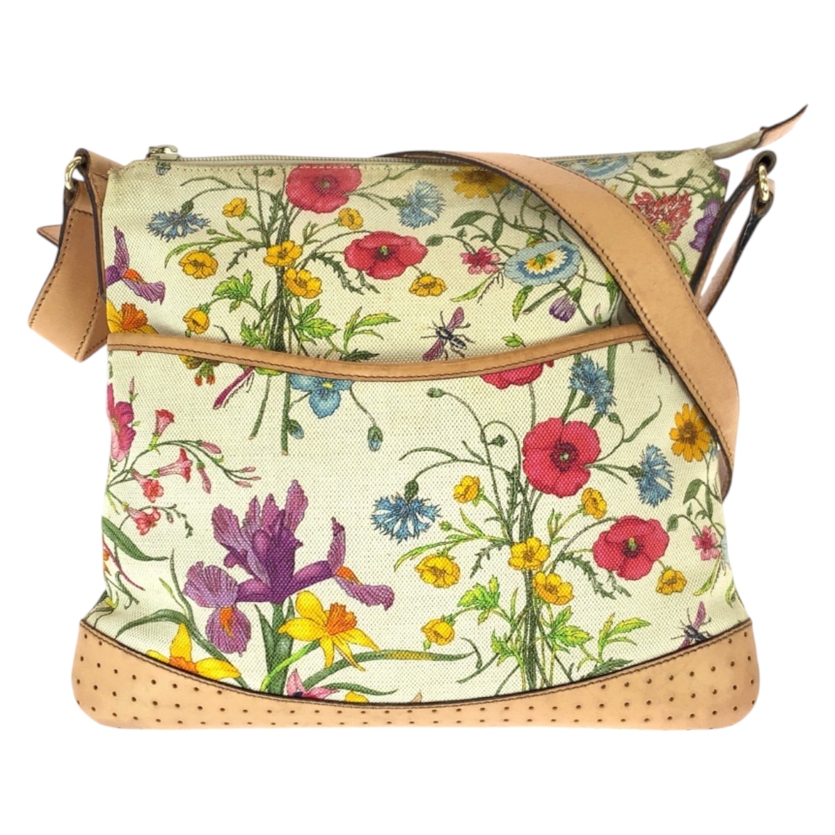 GUCCI グッチ フローラ マルチカラー ゴールド金具 キャンバス レザー/ ショルダーバッグ 600083 【中古】