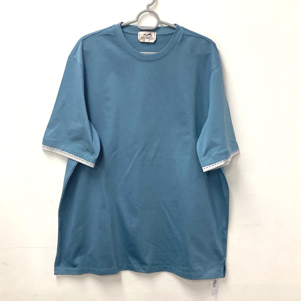 エルメス HERMES Piqures Sellie カットソー トップス アパレル 半袖 Tシャツ コットン 半袖Tシャツ コットン ブルー 未使用