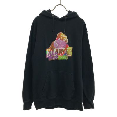 XLARGE エクストララージ ロゴプリント 長袖 スウェットパーカー L ブラック