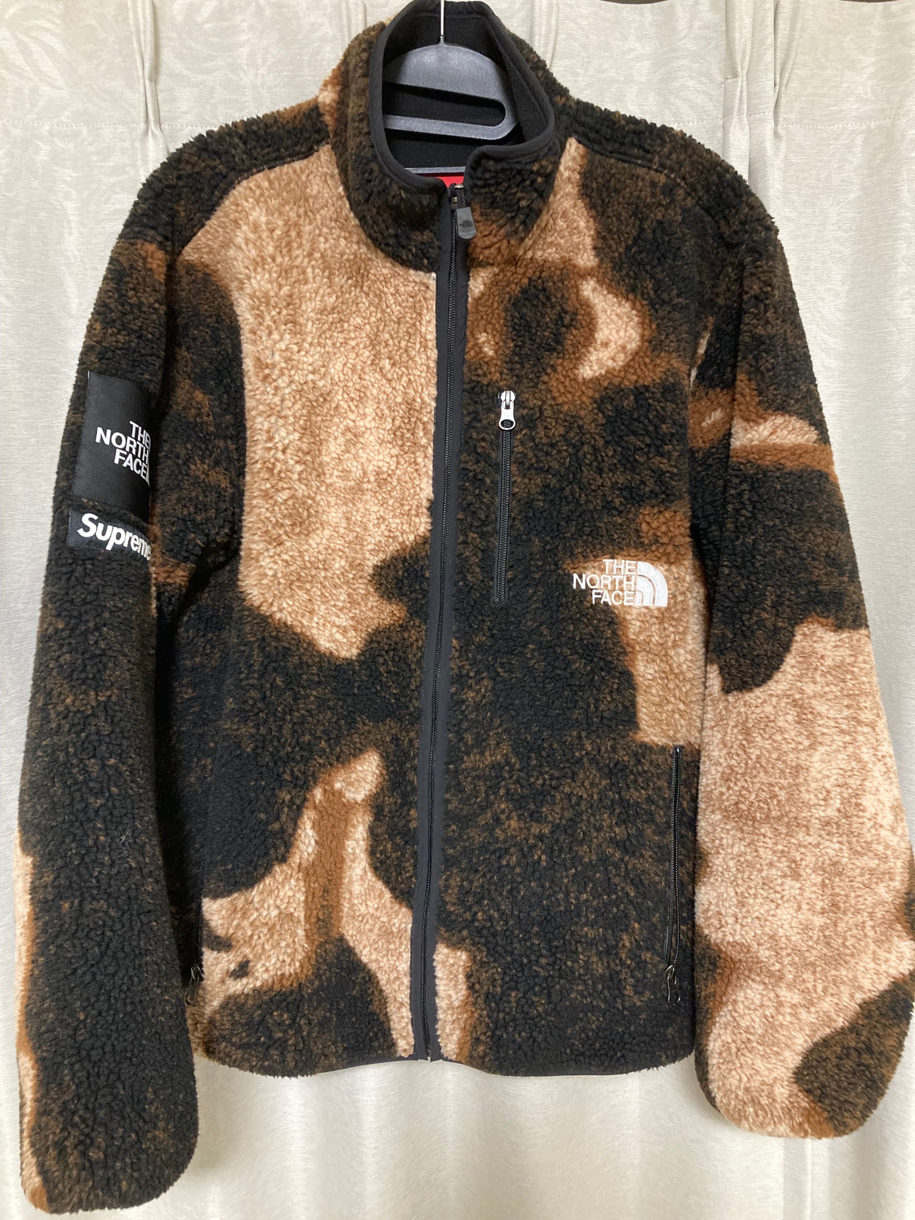 Supreme x The North Face Bleached Denim Print Fleece Jacket "Black"