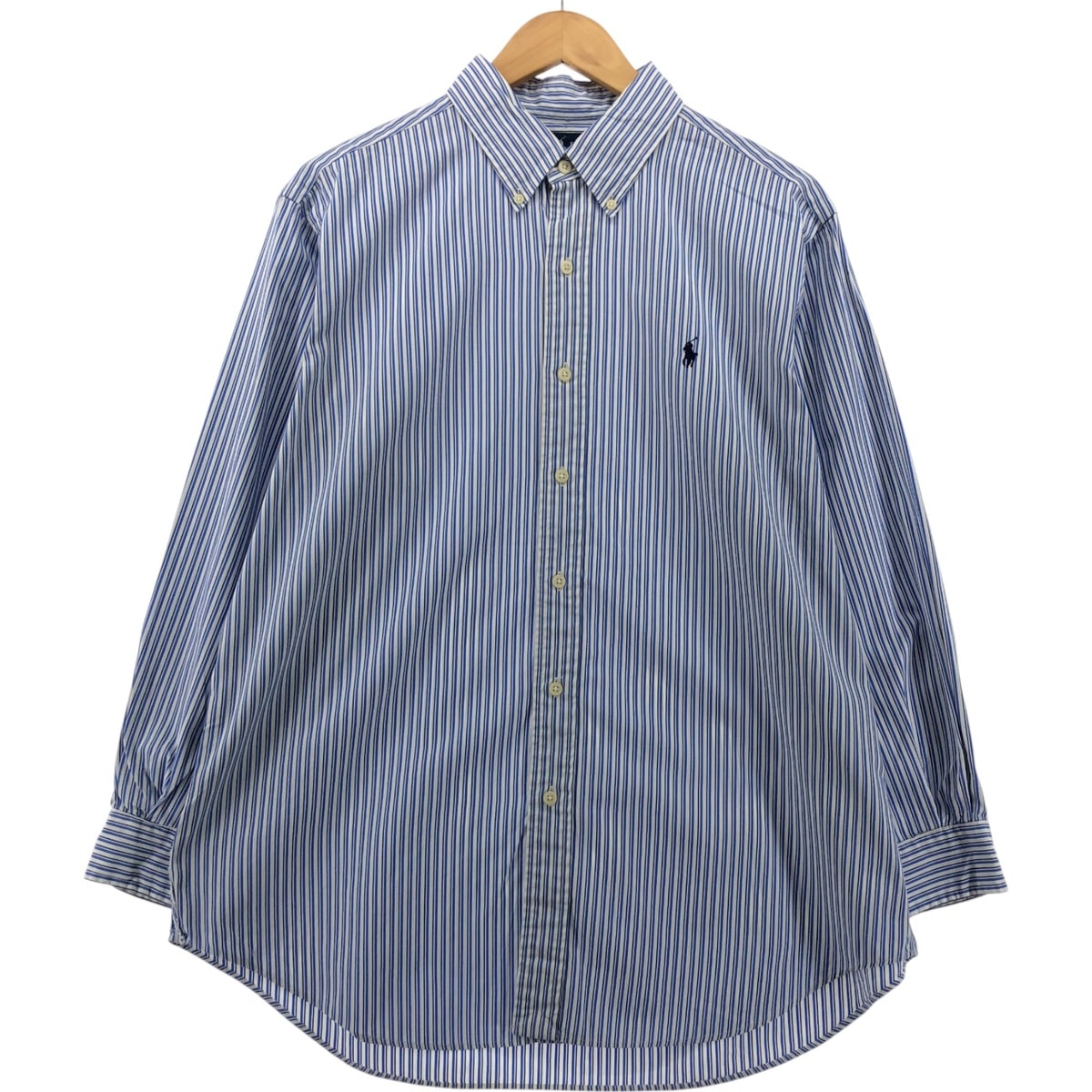 古着 ラルフローレン Ralph Lauren CLASSIC FIT クラシックフィット ストライプ柄 長袖 ボタンダウンストライプシャツ メンズL相当/eaa551956