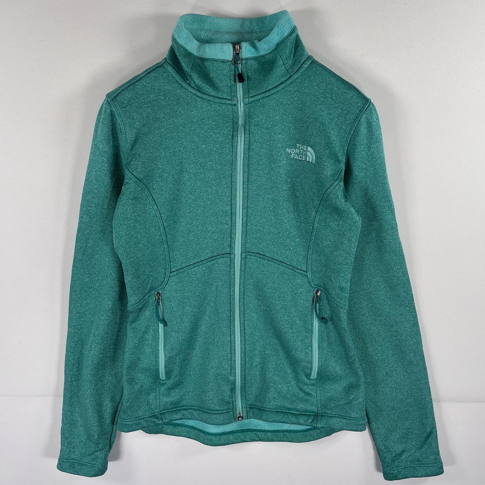 古着 ザ・ノースフェイス THE NORTH FACE フルジップフリースジャケット トラックジャケット ワンポイントロゴ XS エメラルドグリーン レディース