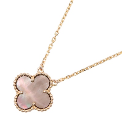 ヴァンクリーフ&アーペル Van Cleef & Arpels ヴィンテージアルハンブラ グレーマザーオブパールネックレス ネックレス ジュエリー K18PG(ピンクゴールド) グレーマザーオブパール レディース ゴールド系