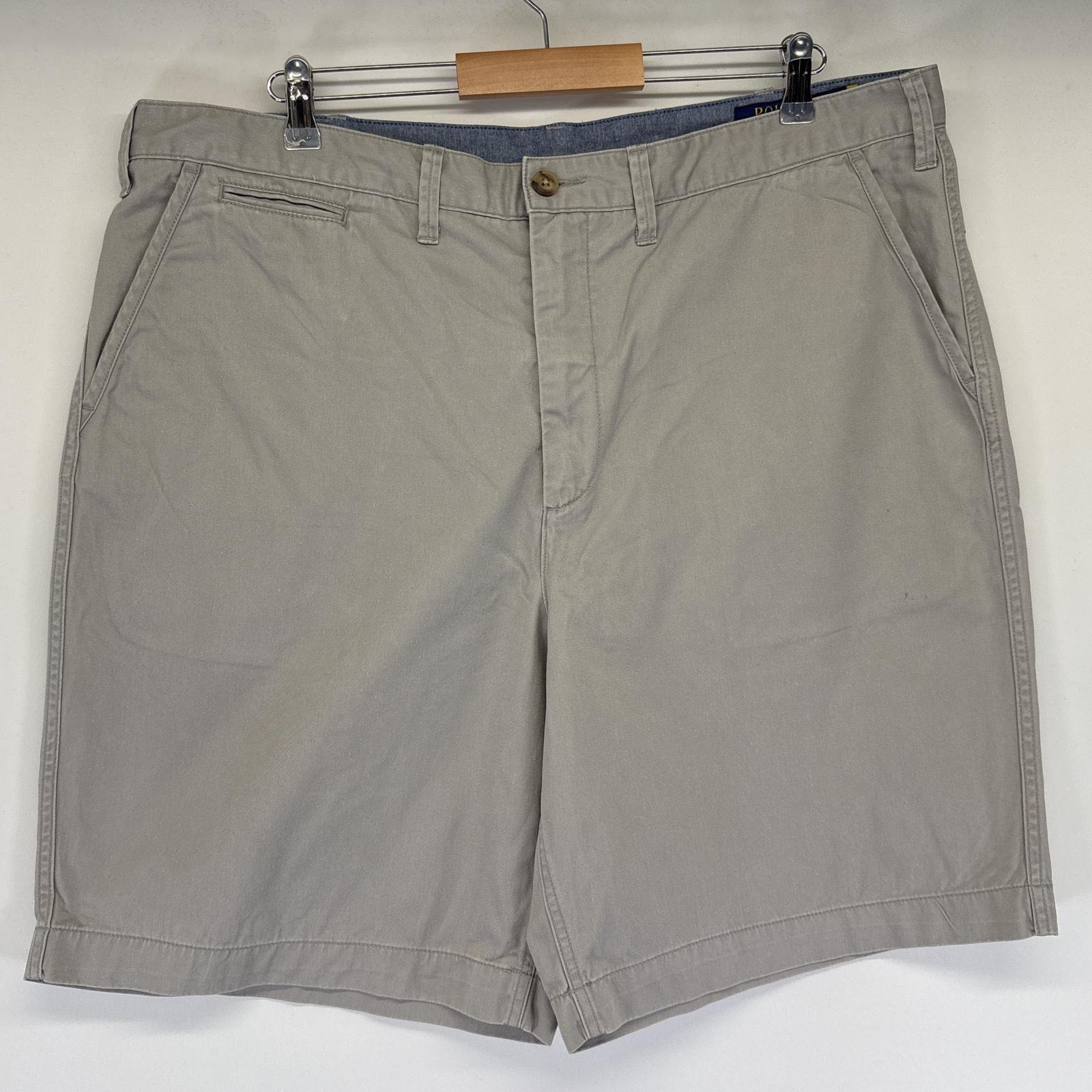 古着 ポロ・ラルフローレン POLO RALPH LAUREN ショートパンツ チノパン ワンポイントロゴ ハーフパンツ 大きいサイズ w40  グレー メンズ