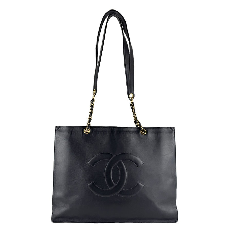 シャネル CHANEL ショルダーバッグ レザー ブラック レディース【中古】 z9284