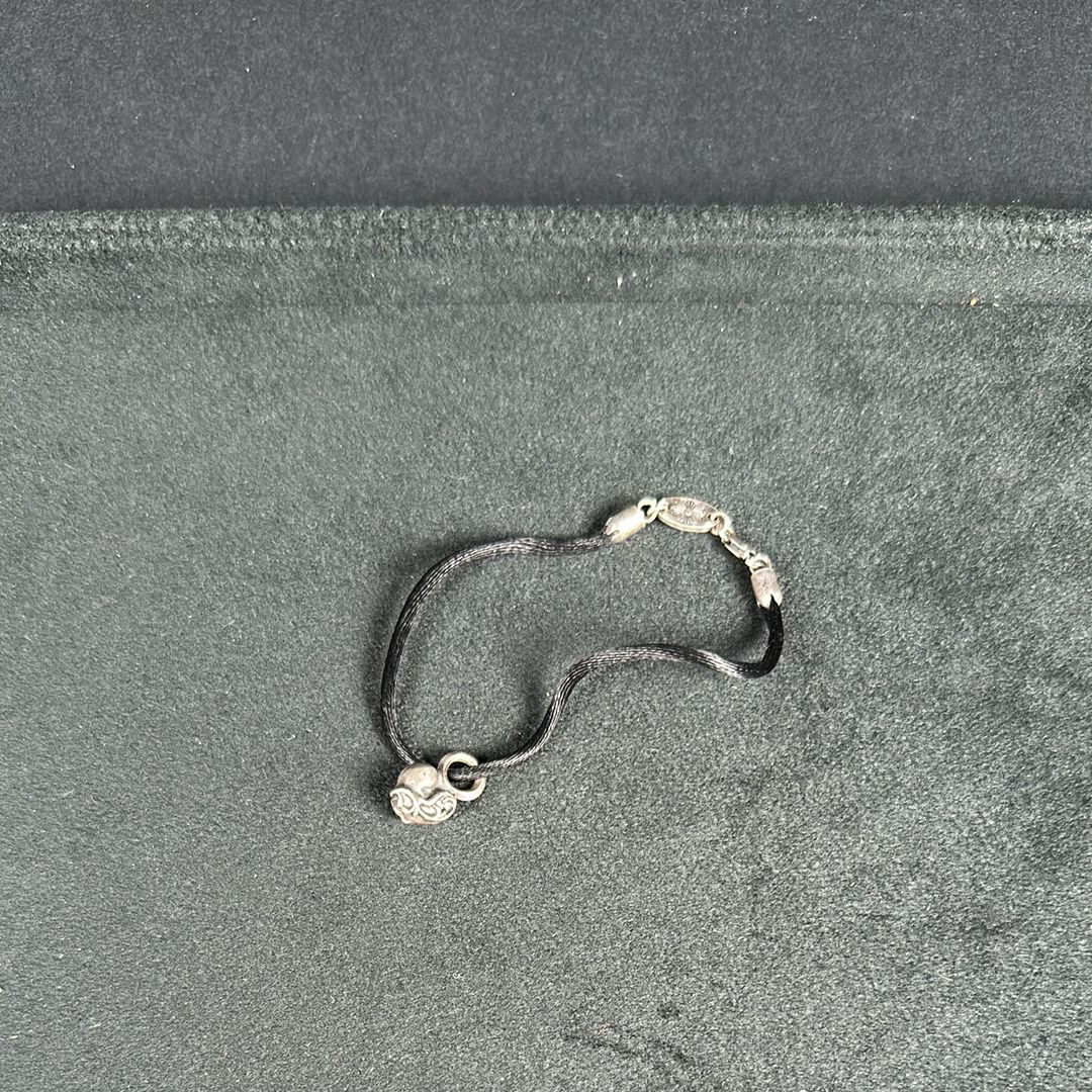 Chrome Hearts KZ Bracelet / # 2 Heart Charm "Silver/Black"