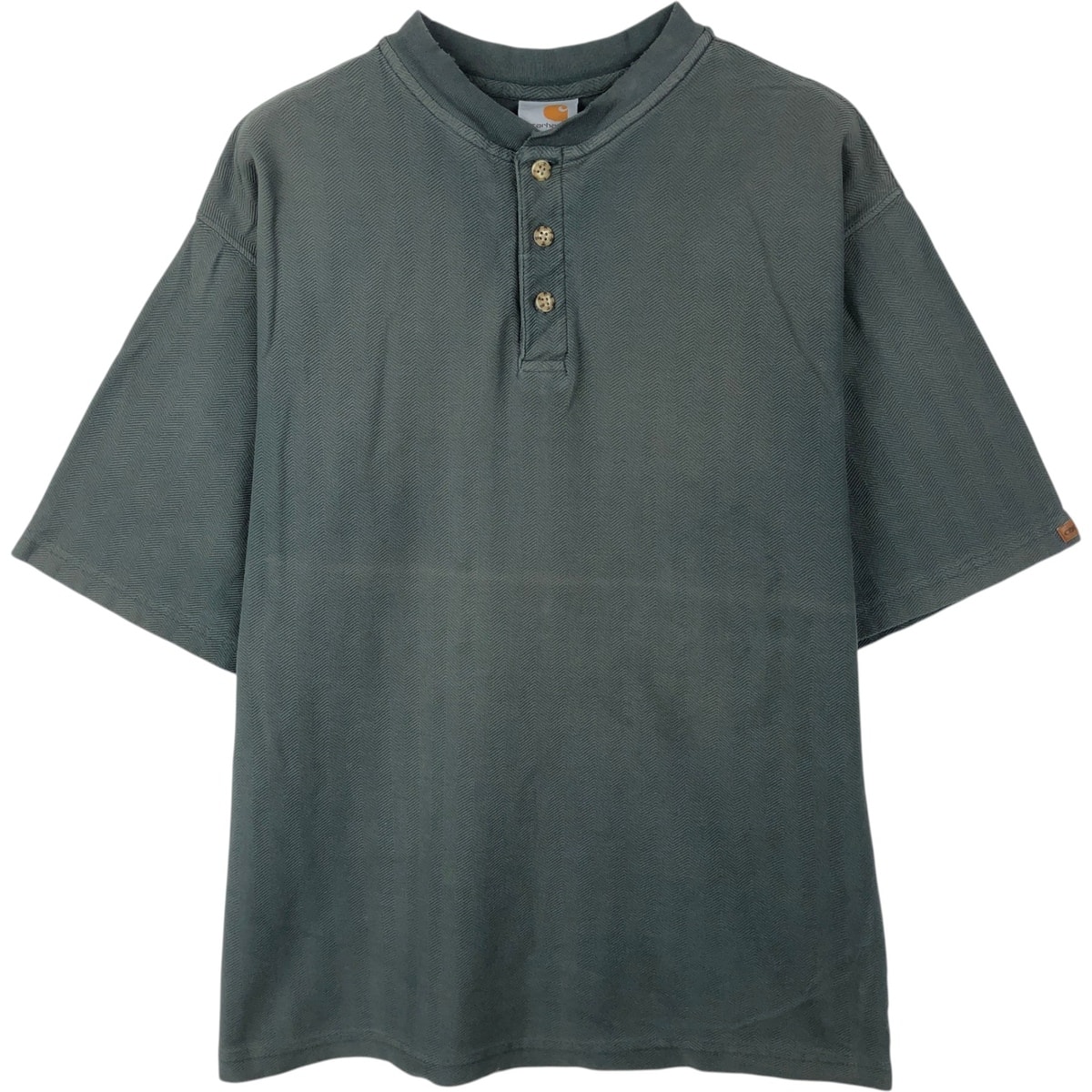 古着 カーハート Carhartt ヘンリーネック ヘリンボーン 半袖 Tシャツ メンズXL相当/eaa656570