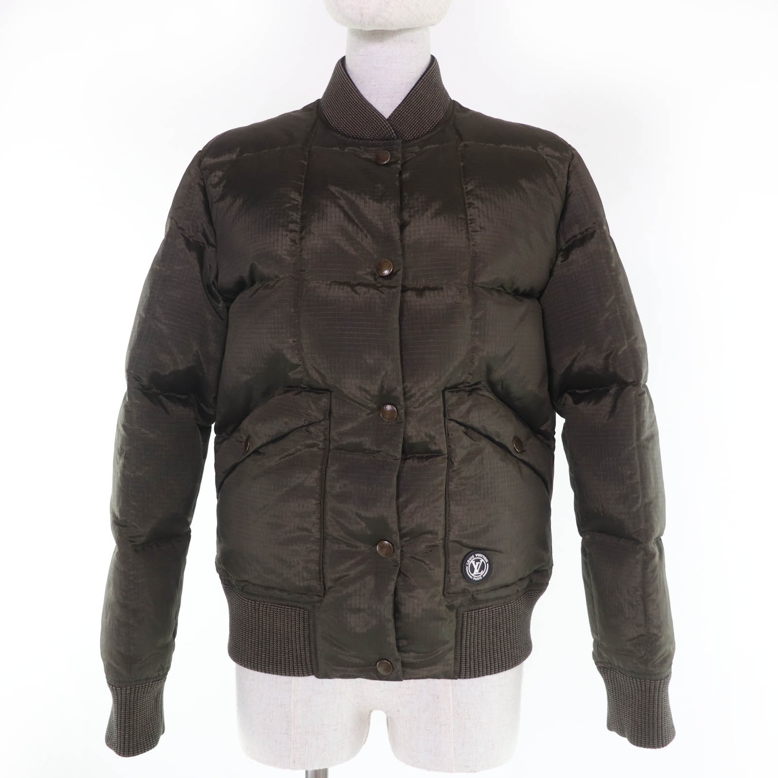 極美品 ルイヴィトン ダウンジャケット カーキ レディース 34