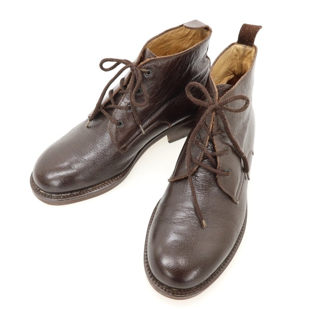【中古】ジョルジオアルマーニ GIORGIO ARMANI レザー ブーツ ダークブラウン【サイズ7 1/2】【メンズ】
