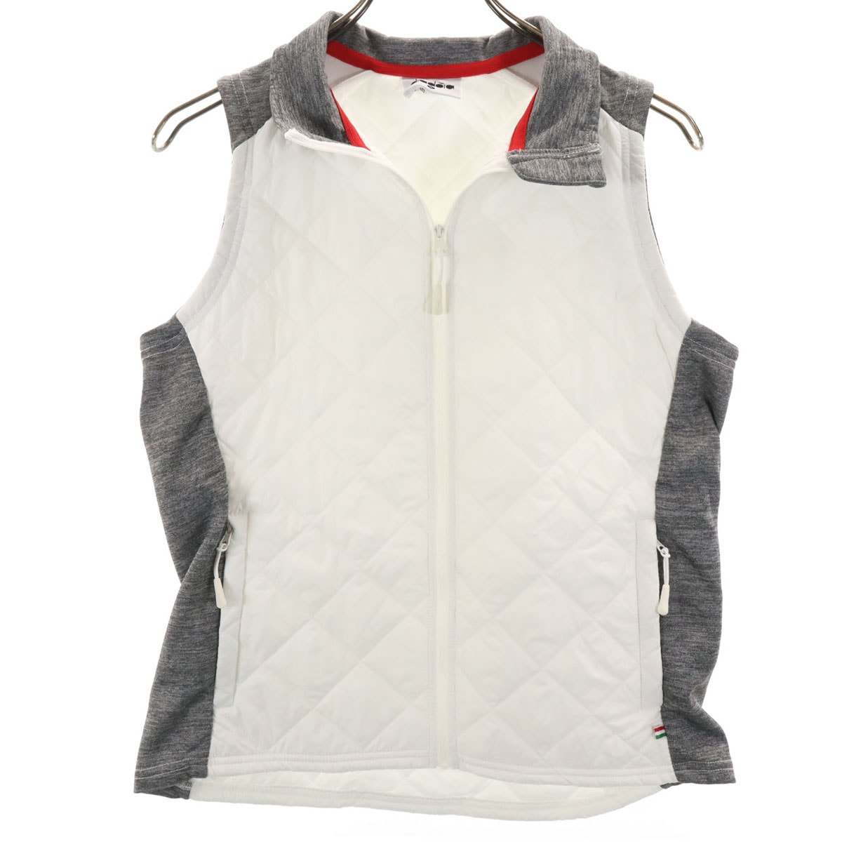 Diadora ディアドラ キルティング ベスト M ホワイト系