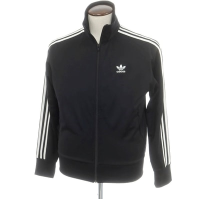 【中古】アディダス adidas スリーストライプス ポリエステル ジャージ ブラック【サイズL】【メンズ】