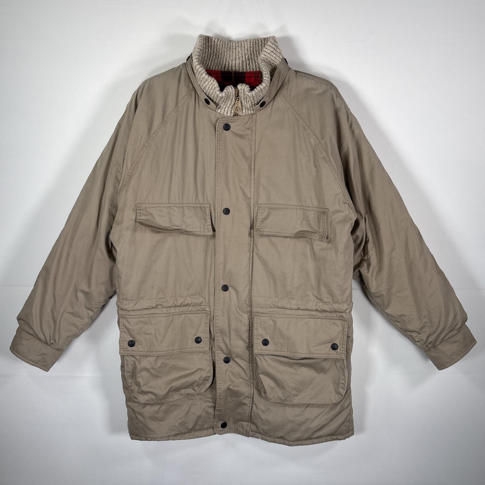 古着 90's/90年代 ノーティカ NAUTICA ダウンジャケット ダウンコート 初期タグ L  ベージュ メンズ