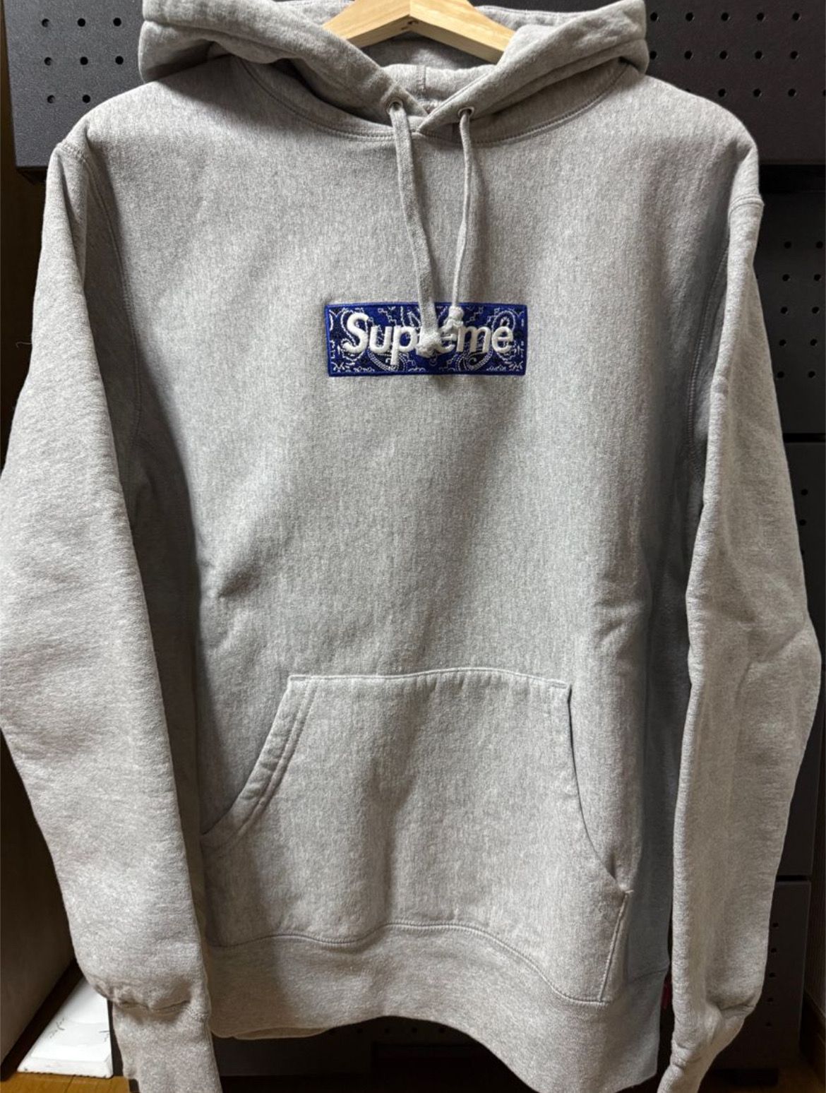 Supreme Bandana Box Logo Hooded Sweatshirt "Grey"