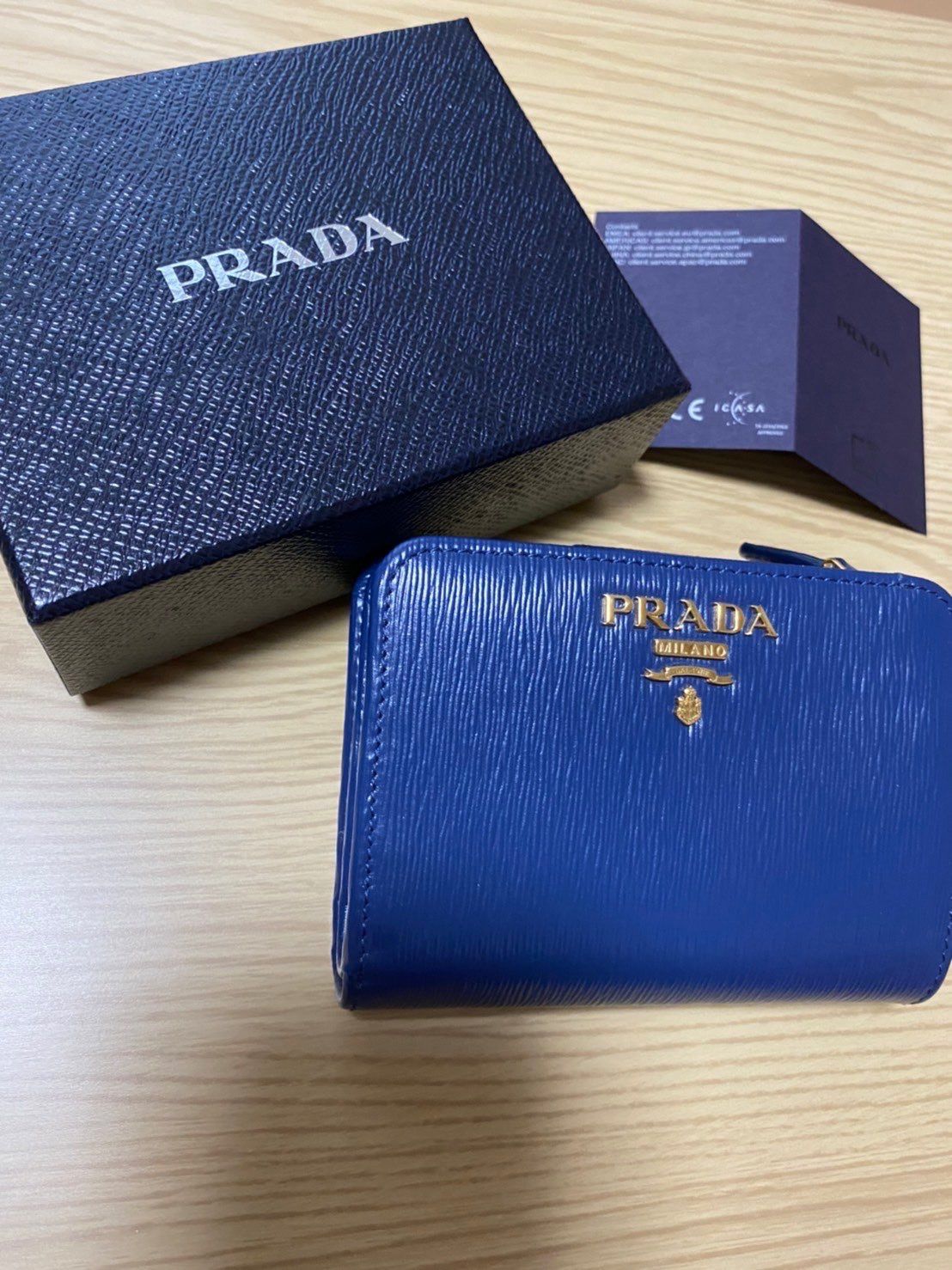 PRADA Small Saffiano Leather Wallet "Black/Hibiscus"