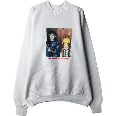 古着 90年代 フルーツオブザルーム FRUIT OF THE LOOM 誰やねん フォト プリントスウェットシャツ トレーナー USA製 メンズXL相当 ヴィンテージ/eaa582336