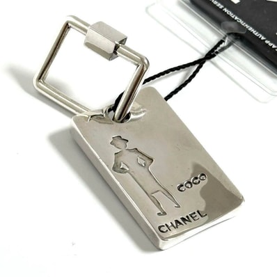 【鑑定付】シャネル ヴィンテージ キーリング キーホルダー チャーム シルバー