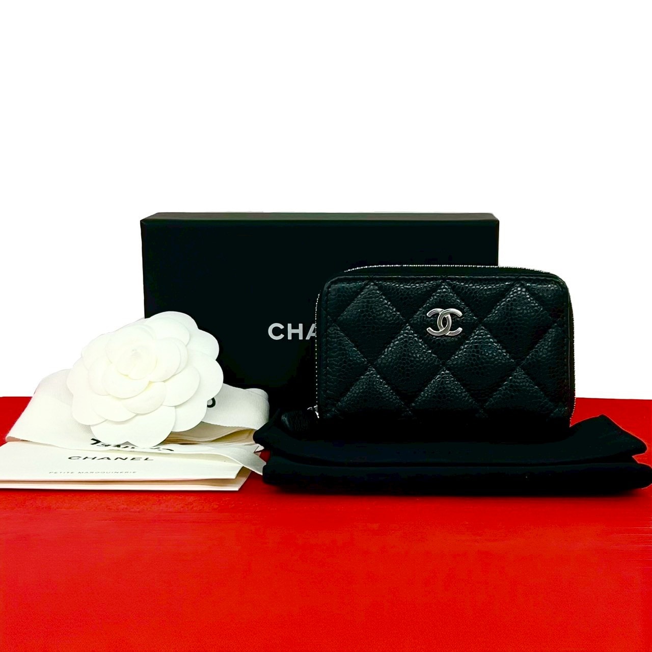 CHANEL シャネル マトラッセ ココマーク キャビアスキン コインケース ブラック
 59755