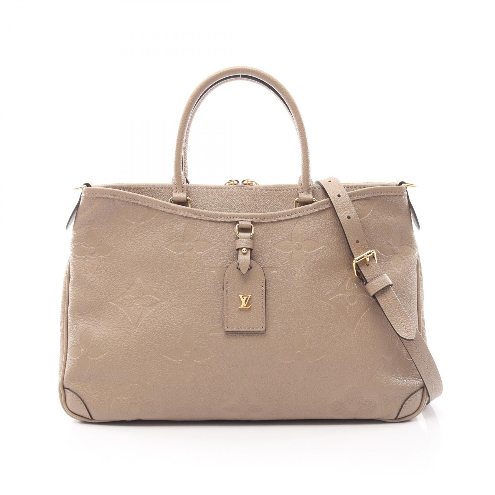 ルイ・ヴィトン LOUIS VUITTON トリアノンMM 2WAY ハンドバッグ バッグ レザー モノグラム・アンプラント トゥルトレール レディース ベージュ系 M46504 【中古】