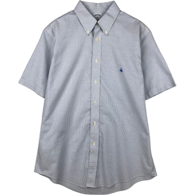 古着 ブルックスブラザーズ Brooks Brothers 1818 半袖 ボタンダウン ストライプシャツ メンズL相当/eaa623272