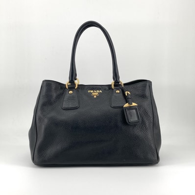 PRADA(プラダ) ヴィッテロダイノ レザー ゴールドロゴ BR4482 ハンドバッグ ブラック
