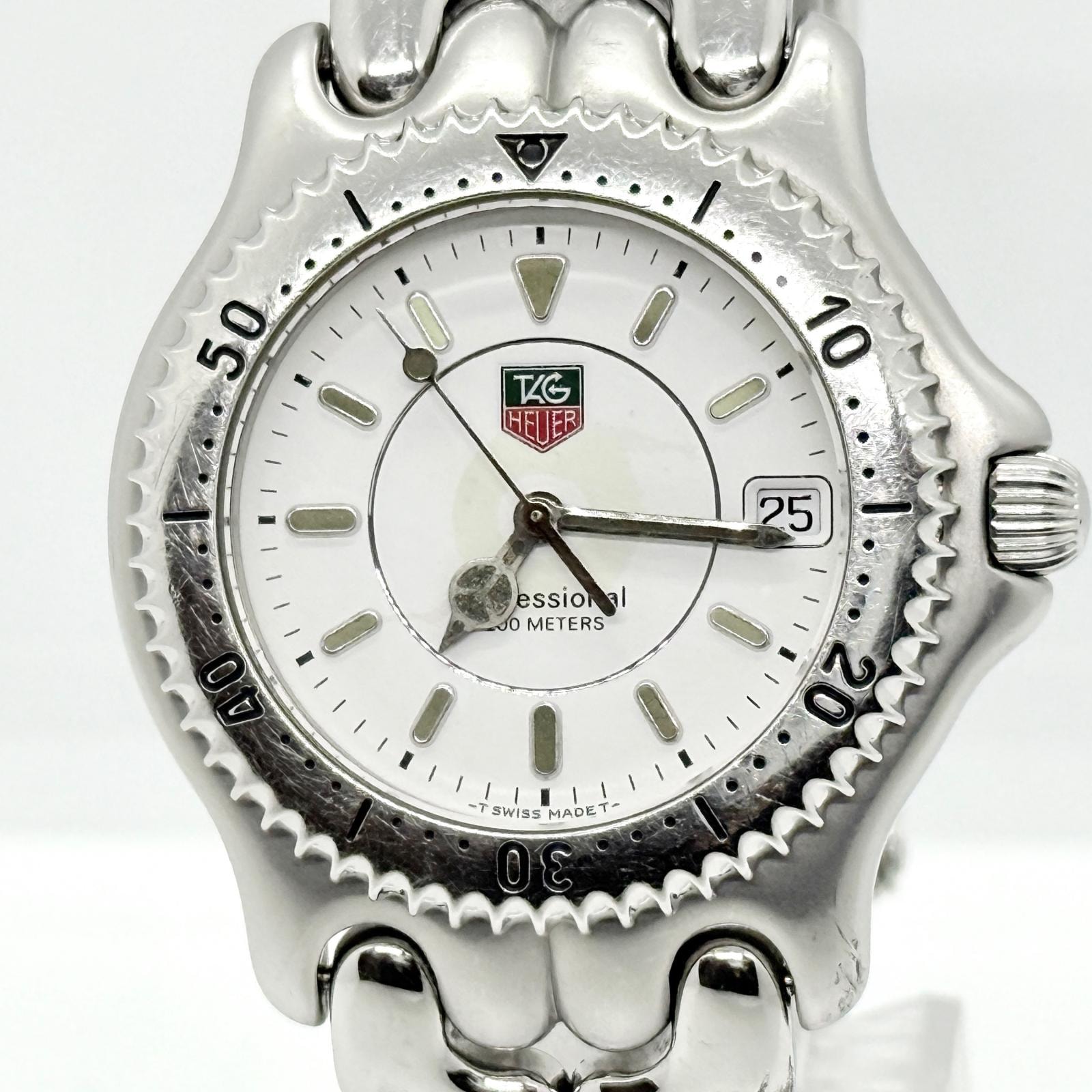 TAG HEUER タグホイヤー プロフェッショナル 200m S99.006K ホワイト QZ メンズ 腕時計 稼働品