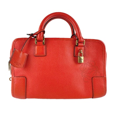 ロエベ LOEWE ハンドバッグ ショルダーバッグ アマソナ23 レザー オレンジ ゴールド レディース【中古】 z9702