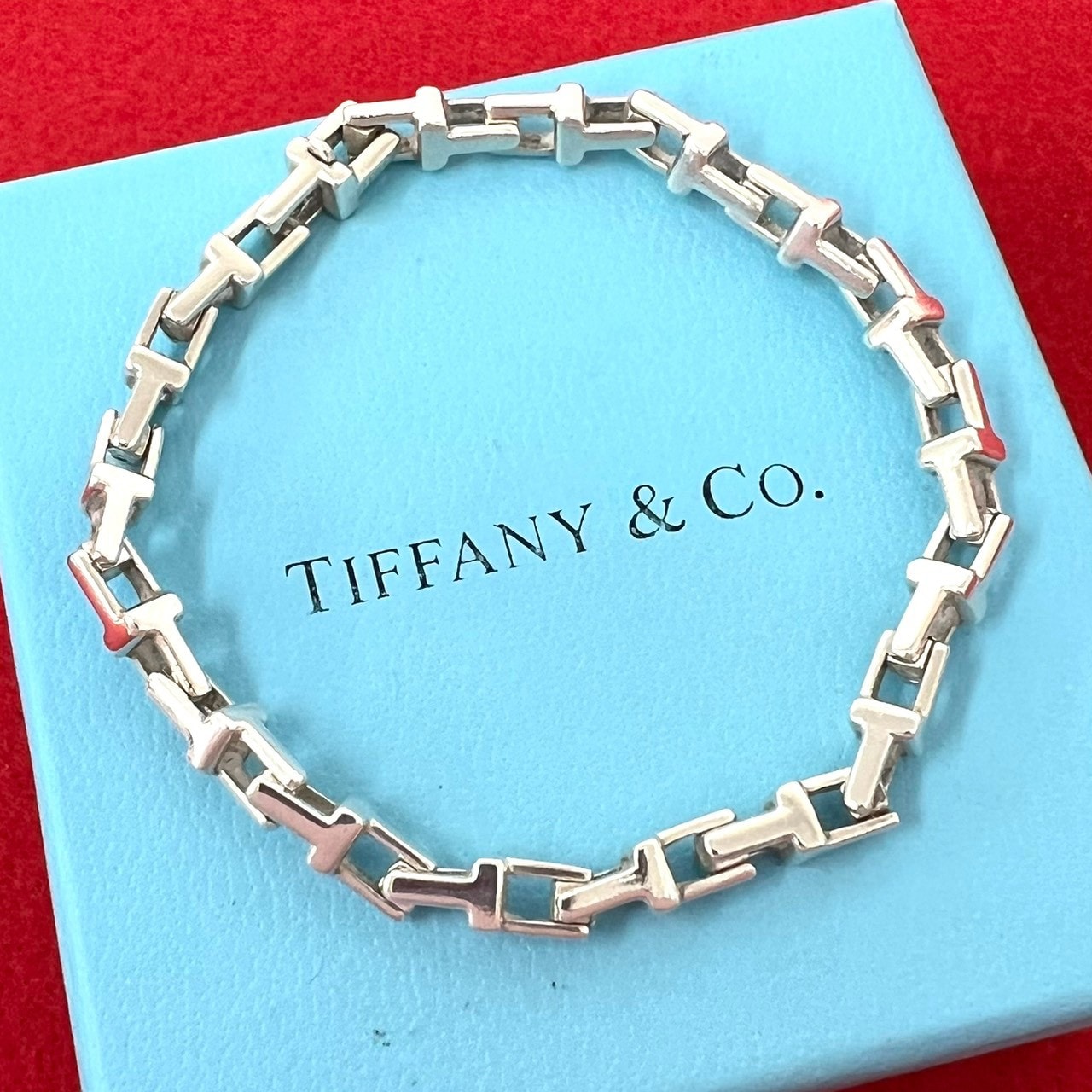 Tiffany & Co. ティファニー Tナローチェーン ブレスレット 925 B (目立った傷や汚れなし)】TIFFANY&Co. ティファニー T ナロー
