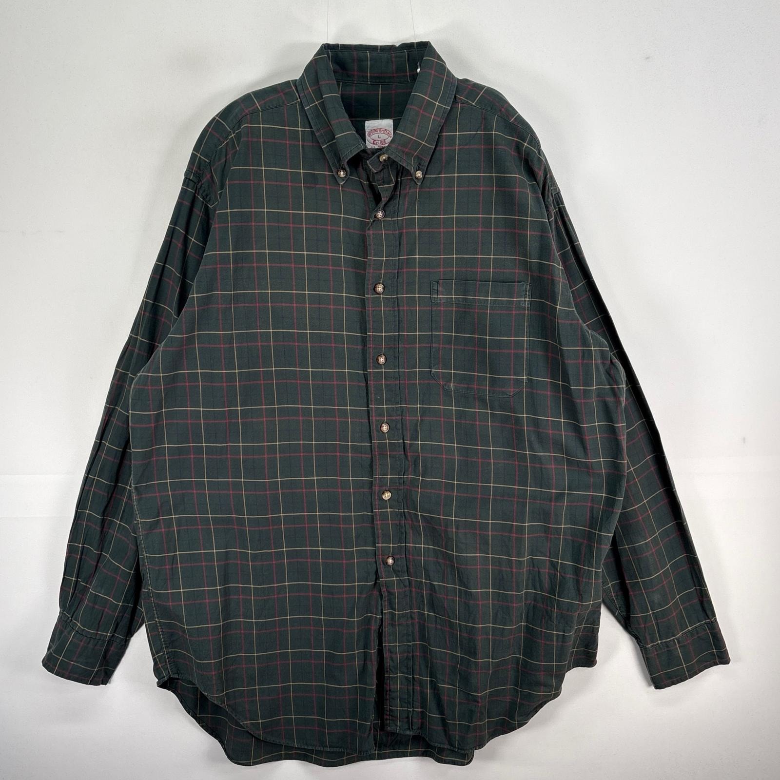 古着 ブルックスブラザーズ Brooks Brothers 長袖シャツ チェック ボタンダウン L グリーン系 マルチカラー メンズ