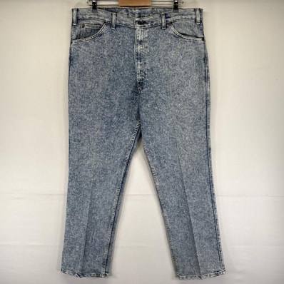 古着 リーバイス Levi's デニム パンツ ケミカルウォッシュ シルバーメダル ストレート 5ポケット W40 L30 ブルー系 メンズ