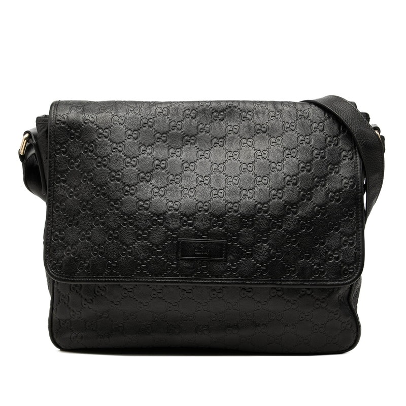 グッチ グッチシマ 斜め掛け ショルダーバッグ 223665 ブラック レザー レディース GUCCI 中古